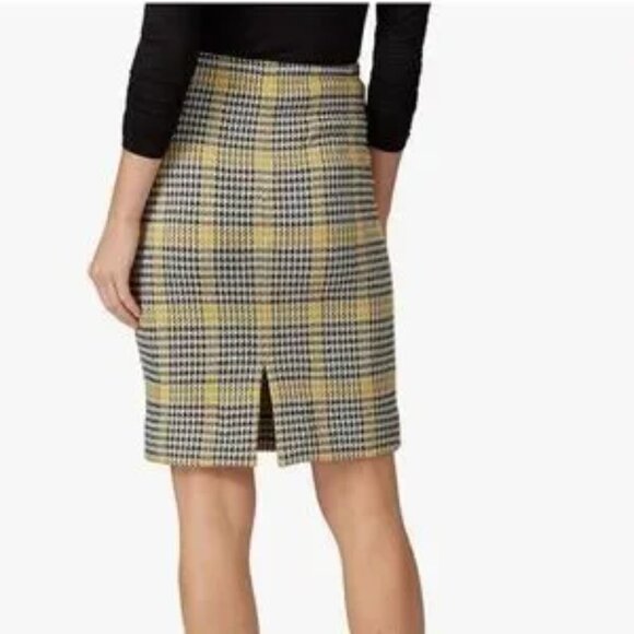 Diane Von Furstenberg Yellow Plaid Wool Lena Skirt Size Small - Picture 2 of 6